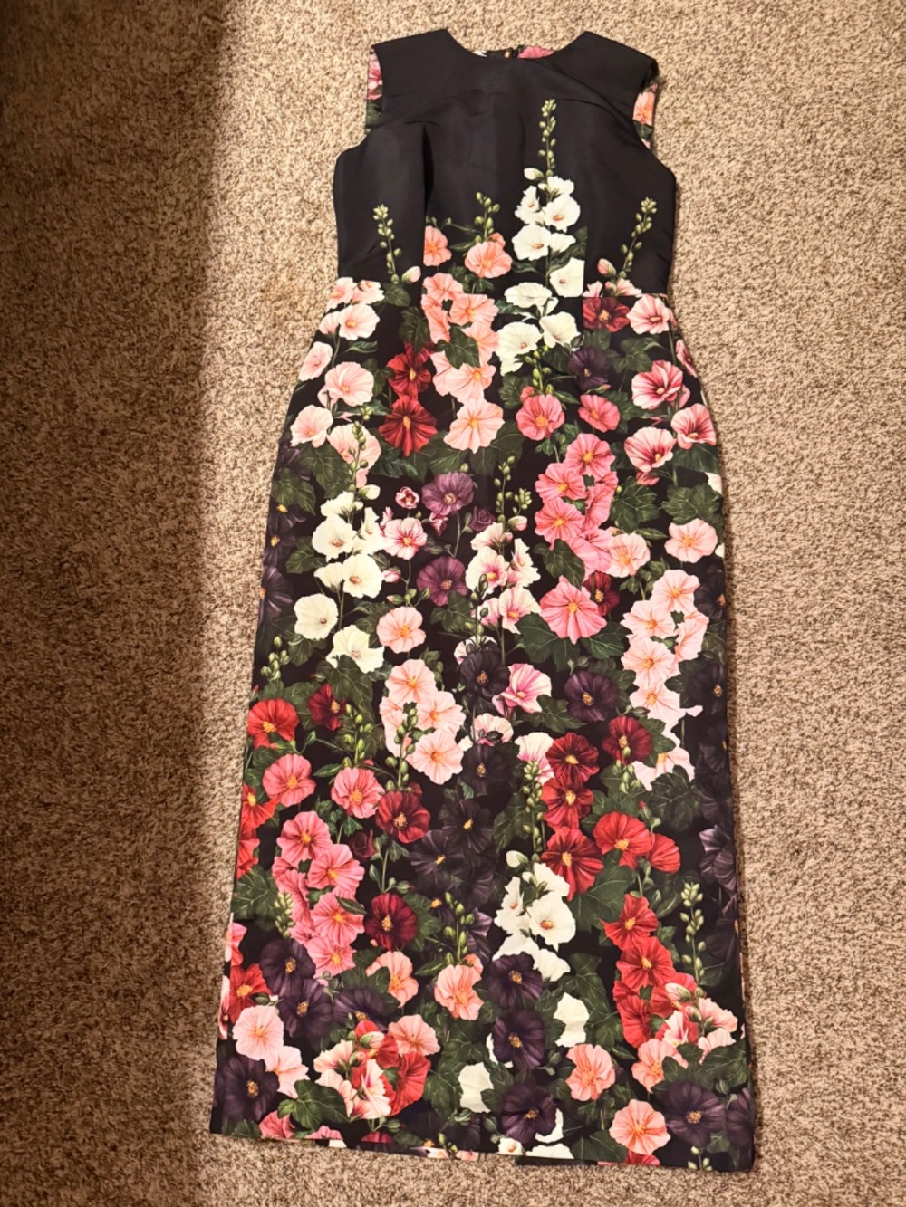 OSCAR DE LA RENTA  Hollyhocks Faille Gown - Picture 2 of 4